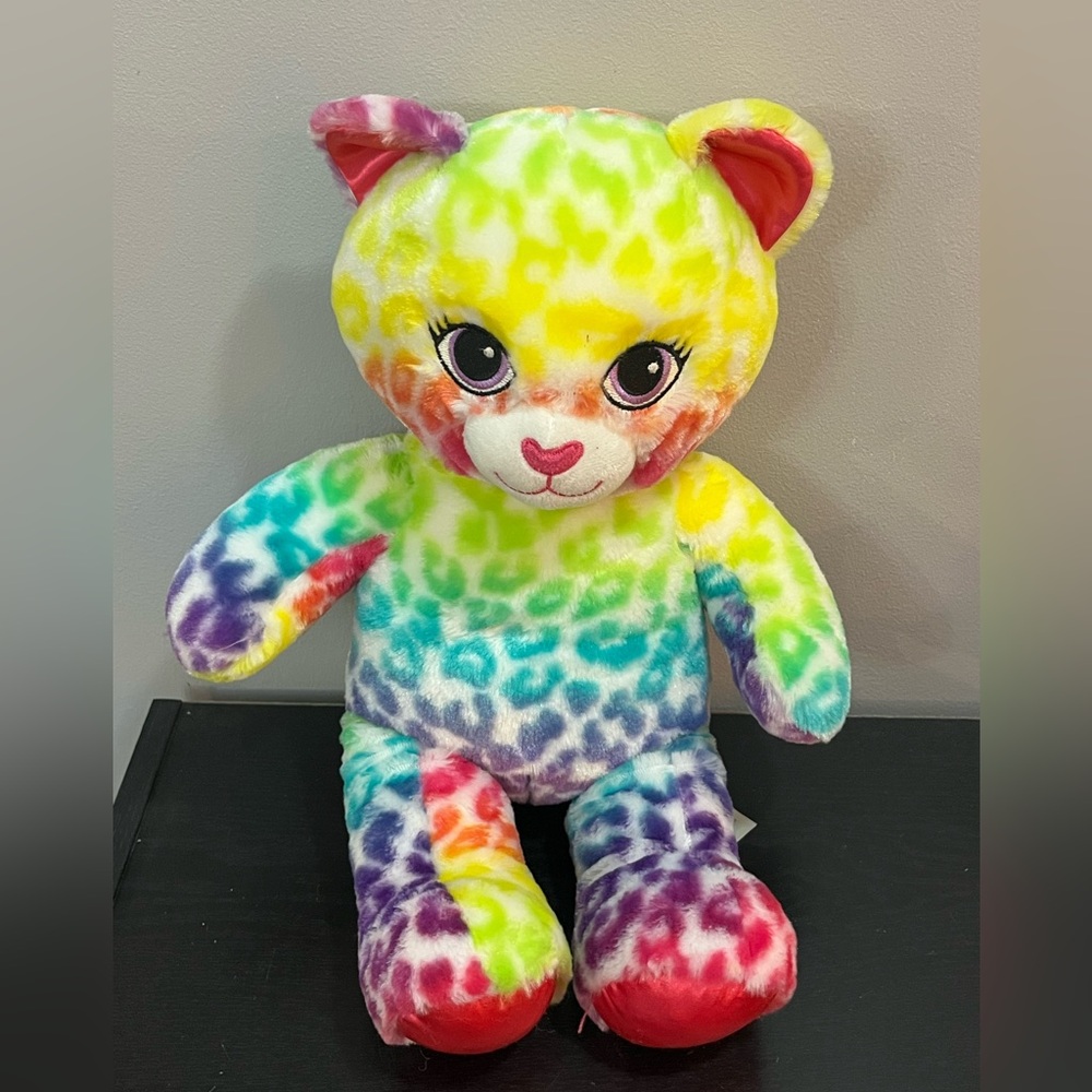 Build A Bear Lisa Frank Inspired Colorful Tie-Dye Plush‎ Cat.